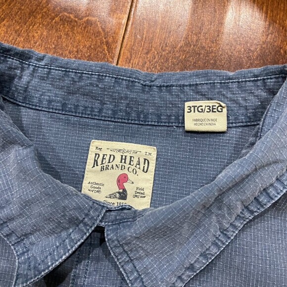 Red Head Vintage Blue Bass Fishing Utility Performance Shirt Men's Size 3XL - Picture 7 of 8